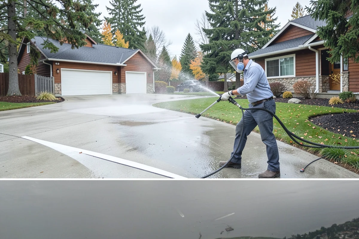 Concrete Patio Cleaning in Des Moines, King County, WA - Clean concrete patios in late spring so they are ready for peak Northwest patio season.