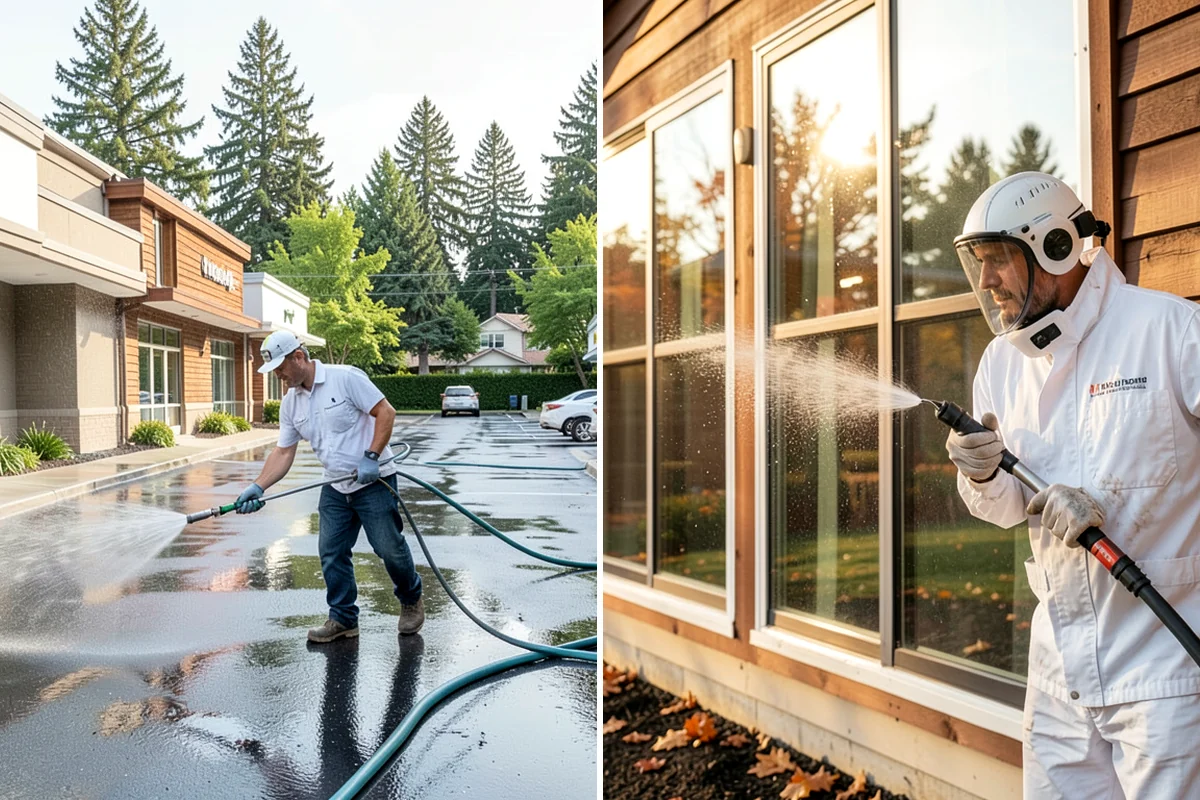 Concrete Patio Cleaning in DuPont, Pierce County, WA - Move furniture and clear the slab of debris
