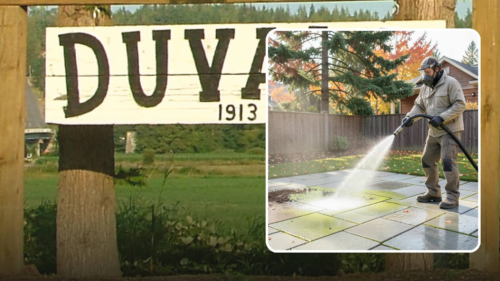 Concrete Patio Cleaning in Duvall, King County, WA - Deep-clean concrete patios to lift the green algae haze that overcast Washington summers encourage.