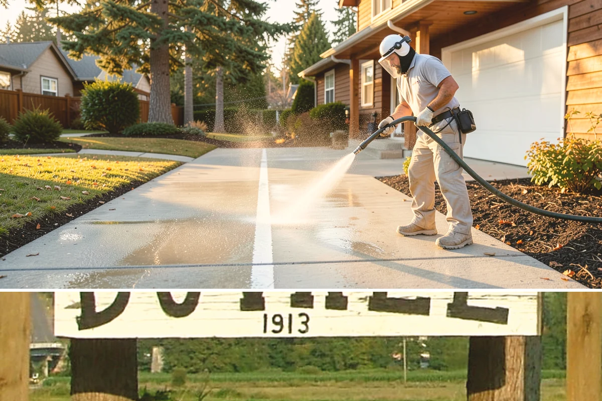 Concrete Patio Cleaning in Duvall, King County, WA - Clean concrete patios in late spring so they are ready for peak Northwest patio season.