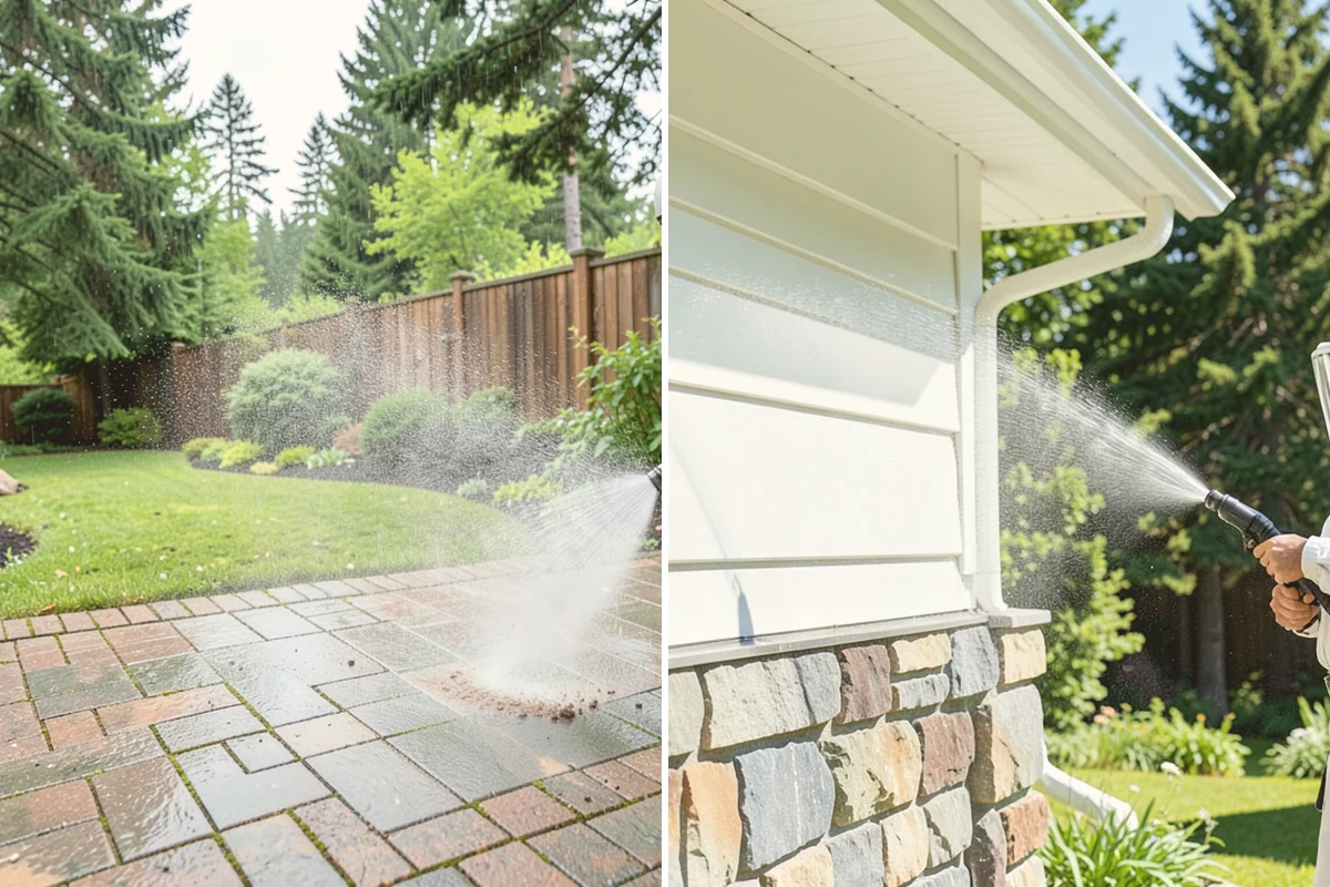 Concrete Patio Cleaning in Eatonville, Pierce County, WA - Move furniture and clear the slab of debris