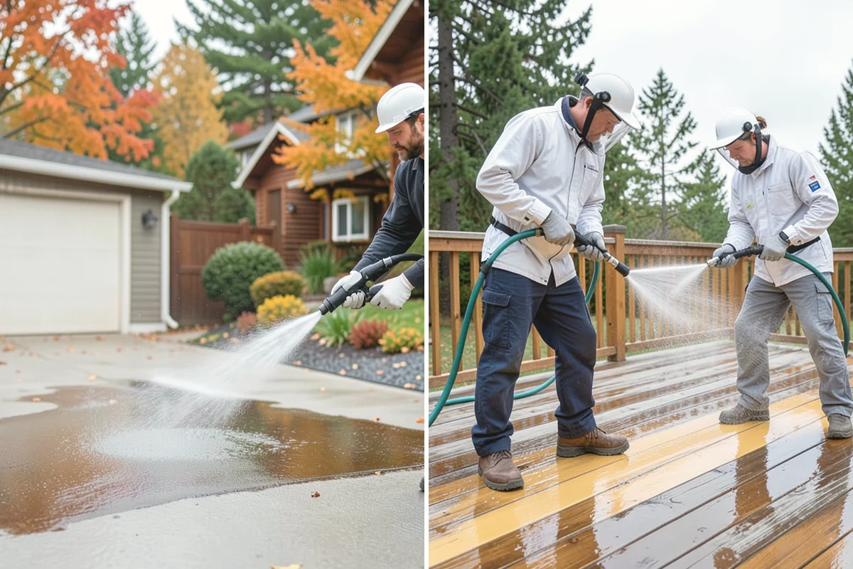Concrete Patio Cleaning in Edgewood, Pierce County, WA - Move furniture and clear the slab of debris