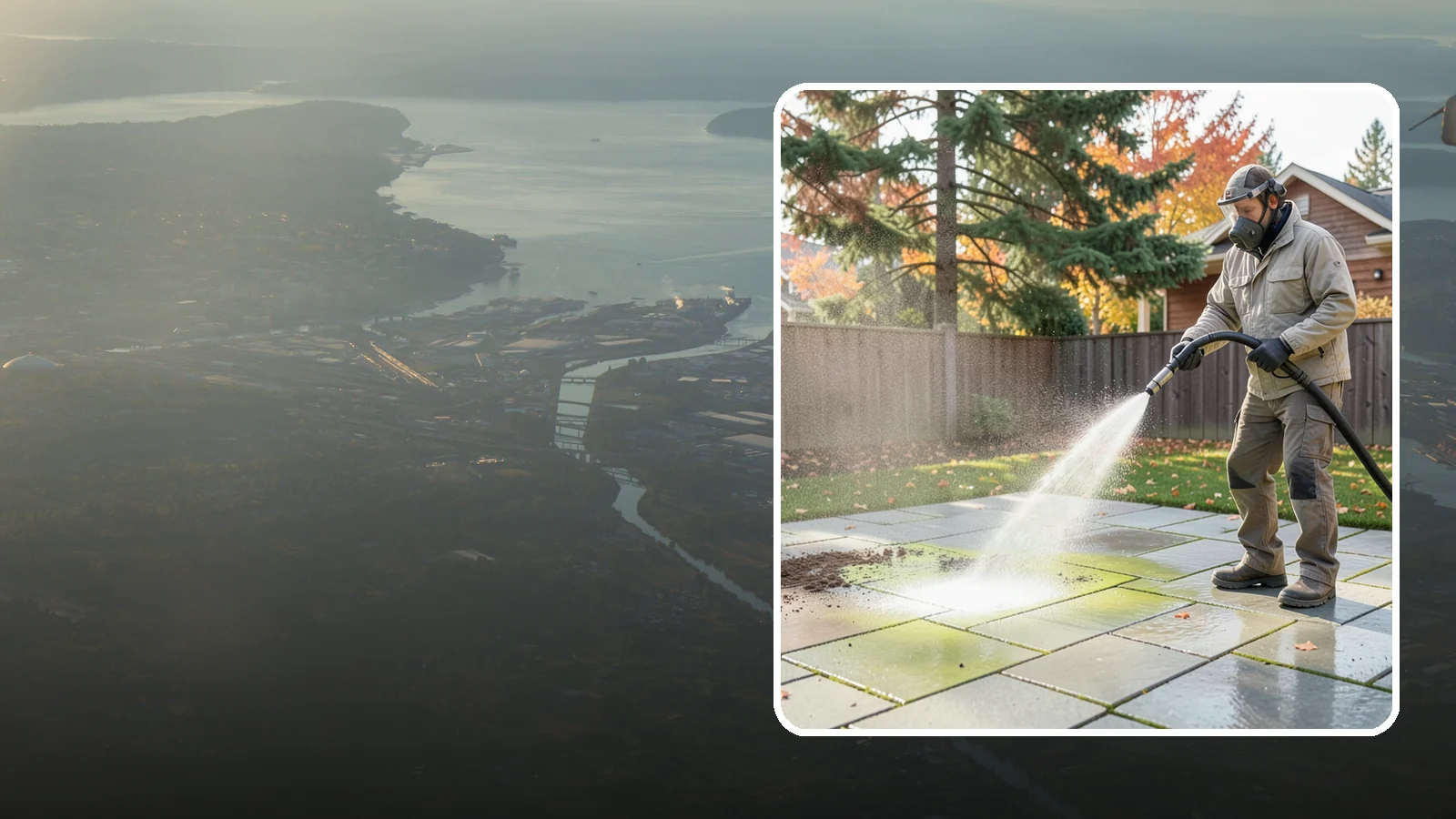 Concrete Patio Cleaning in Fife, Pierce County, WA - Deep-clean concrete patios to lift the green algae haze that overcast Washington summers encourage.