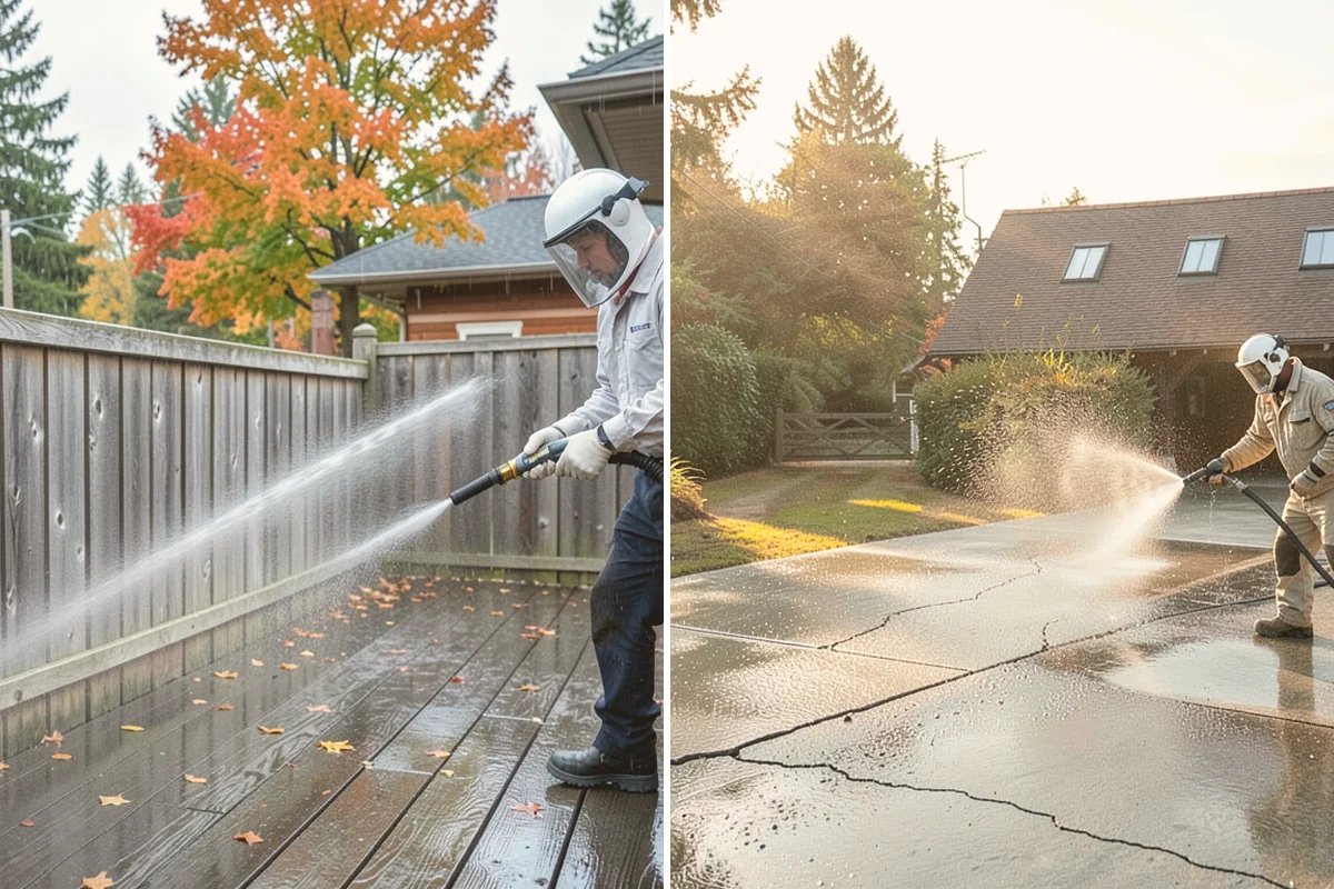 Concrete Patio Cleaning in Fife, Pierce County, WA - Move furniture and clear the slab of debris
