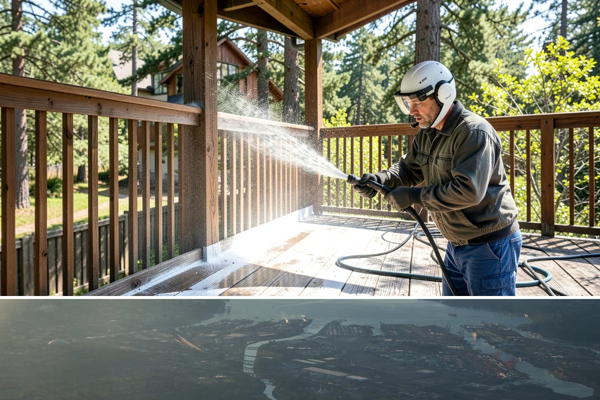 Concrete Patio Cleaning in Fife, Pierce County, WA - Clean concrete patios in late spring so they are ready for peak Northwest patio season.
