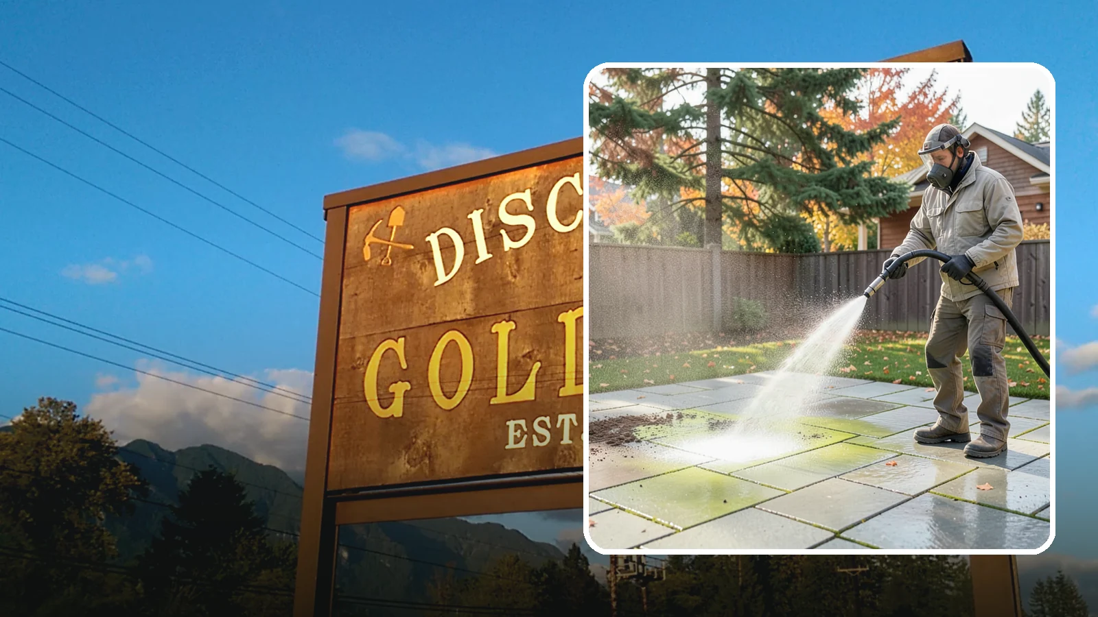 Concrete Patio Cleaning in Gold Bar, Snohomish County, WA - Deep-clean concrete patios to lift the green algae haze that overcast Washington summers encourage.