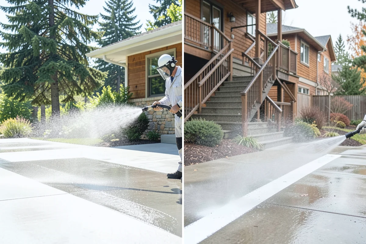 Concrete Patio Cleaning in Gold Bar, Snohomish County, WA - Move furniture and clear the slab of debris