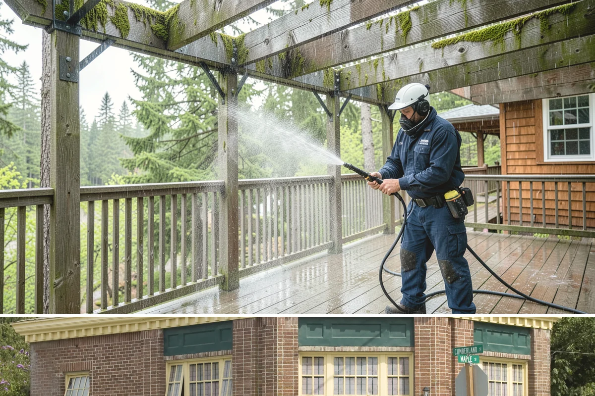 Concrete Patio Cleaning in Hamilton, Skagit County, WA - Clean concrete patios in late spring so they are ready for peak Northwest patio season.
