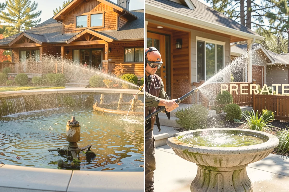 Concrete Patio Cleaning in Kirkland, King County, WA - Move furniture and clear the slab of debris