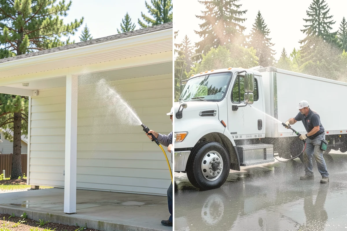 Concrete Patio Cleaning in Lake Stevens, Snohomish County, WA - Move furniture and clear the slab of debris
