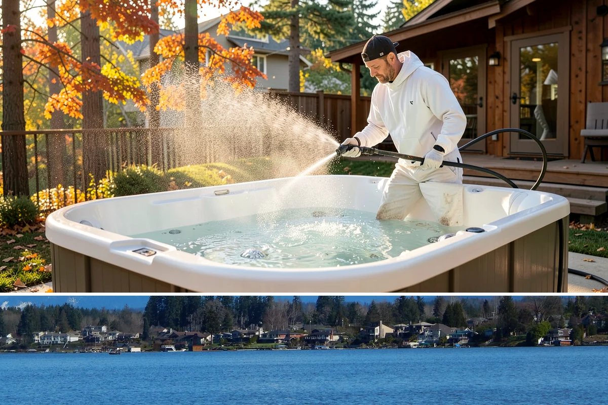 Concrete Patio Cleaning in Lake Stevens, Snohomish County, WA - Clean concrete patios in late spring so they are ready for peak Northwest patio season.