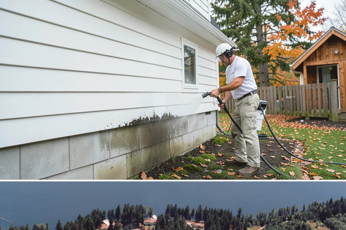 Concrete Patio Cleaning in Lakewood, Pierce County, WA - Clean concrete patios in late spring so they are ready for peak Northwest patio season.
