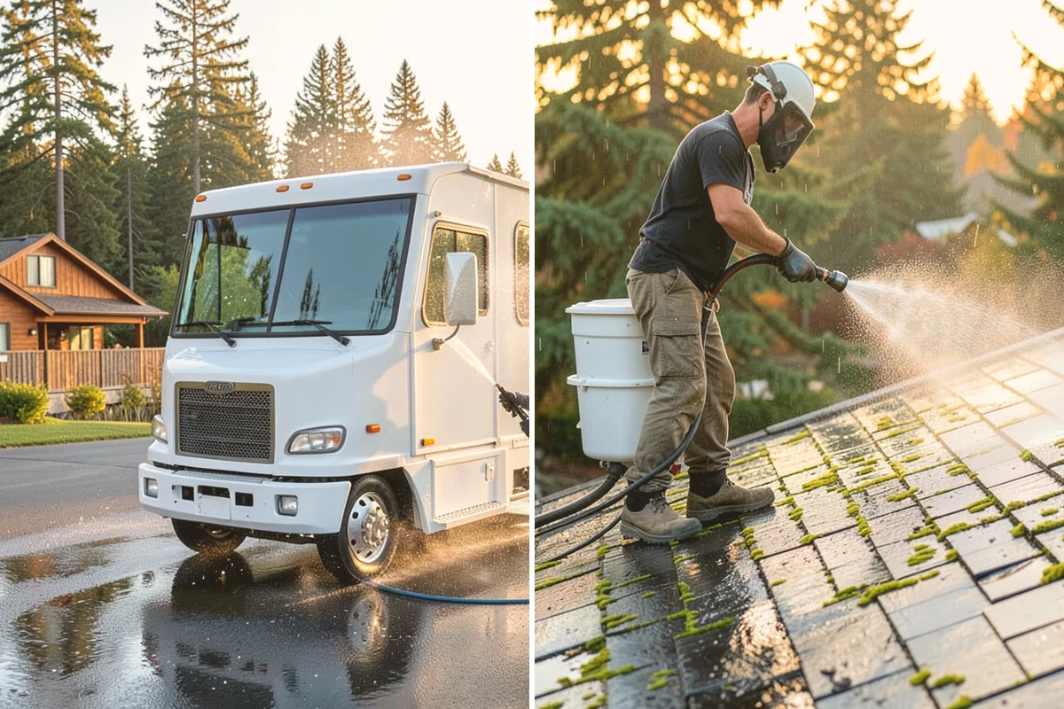 Concrete Patio Cleaning in Langley, Island County, WA - Move furniture and clear the slab of debris