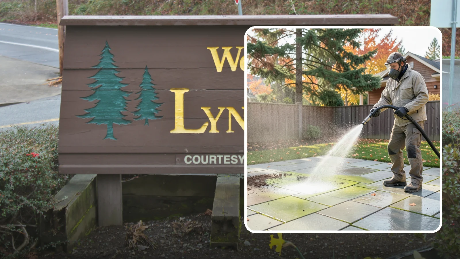 Concrete Patio Cleaning in Lynnwood, Snohomish County, WA - Deep-clean concrete patios to lift the green algae haze that overcast Washington summers encourage.