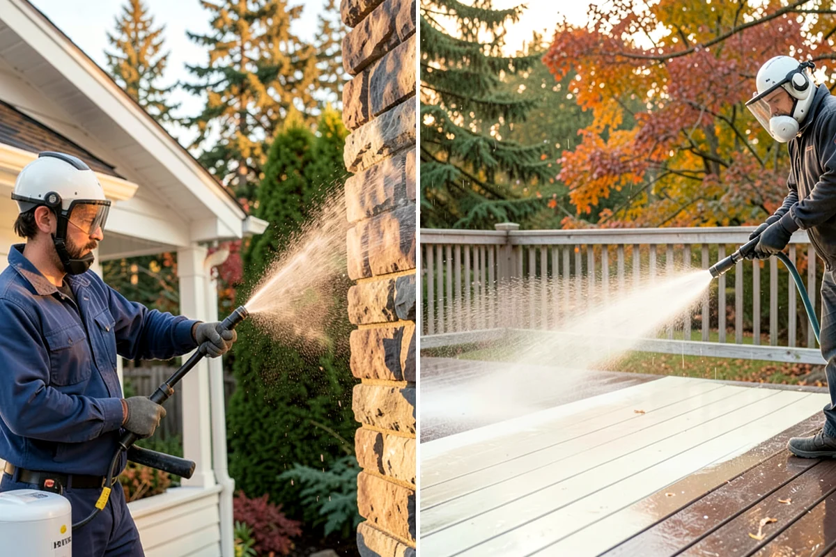 Concrete Patio Cleaning in Maple Valley, King County, WA - Move furniture and clear the slab of debris