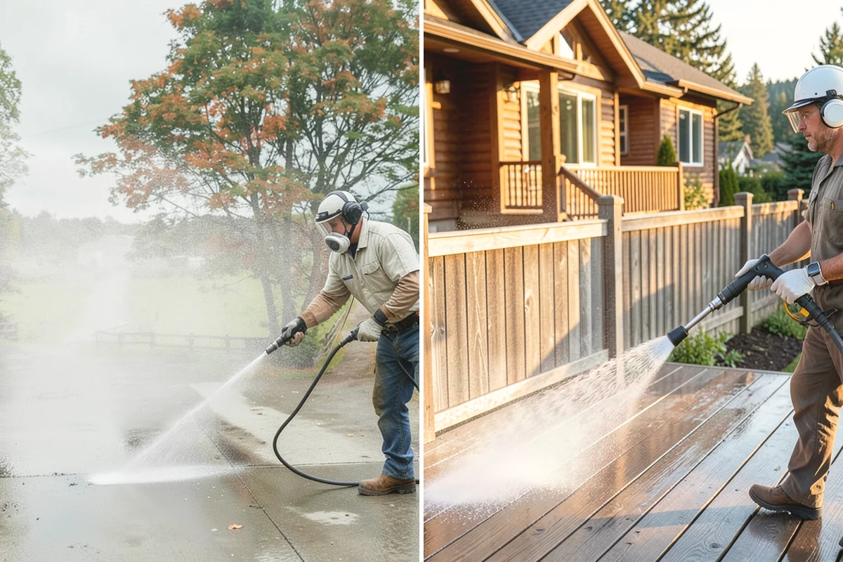 Concrete Patio Cleaning in Mercer Island, King County, WA - Move furniture and clear the slab of debris