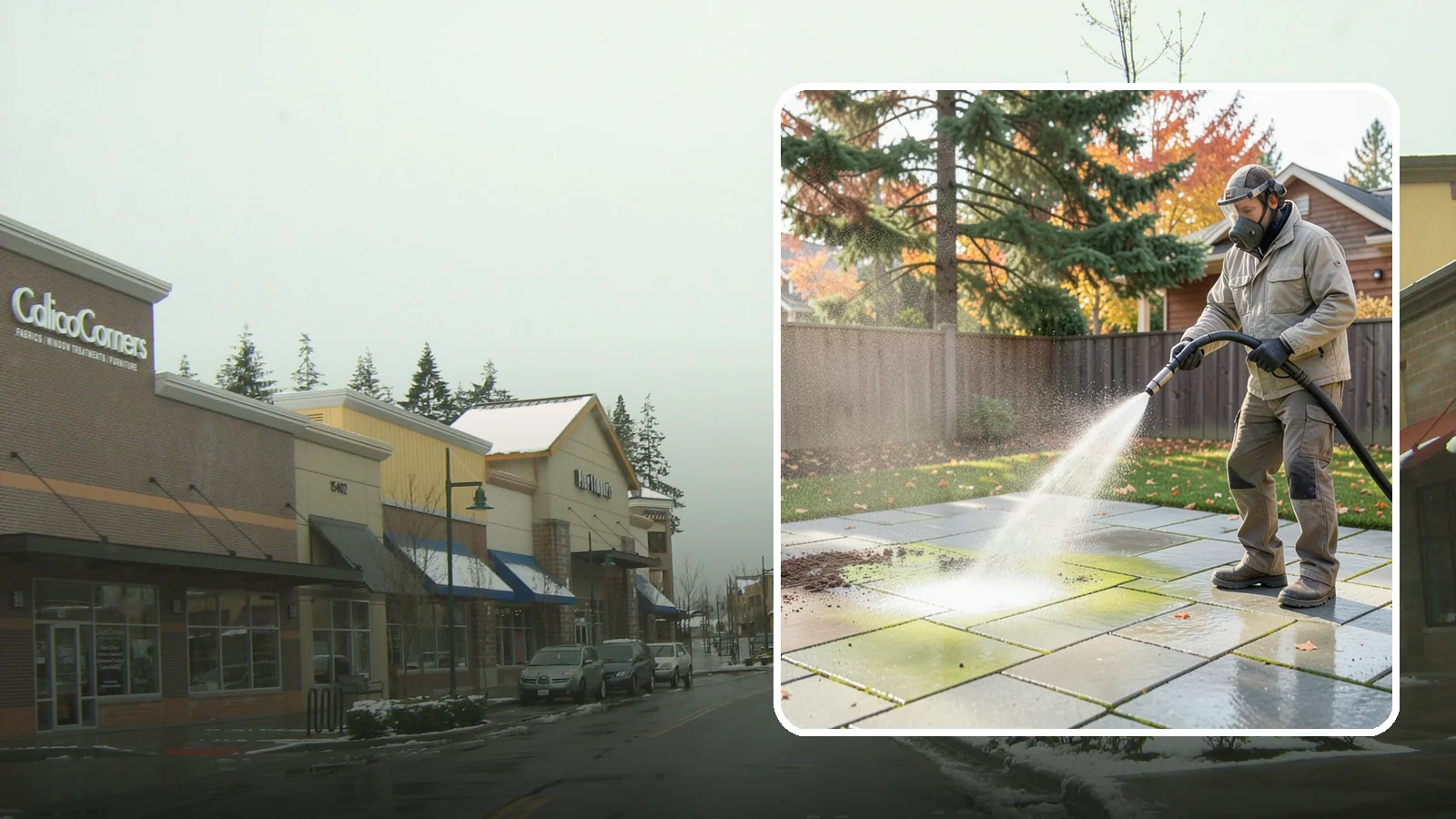 Concrete Patio Cleaning in Mill Creek, Snohomish County, WA - Deep-clean concrete patios to lift the green algae haze that overcast Washington summers encourage.