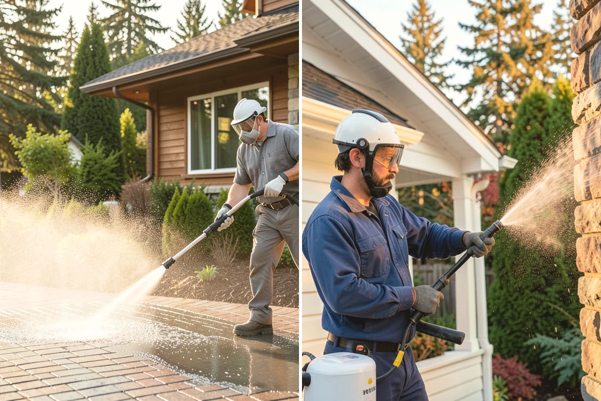 Concrete Patio Cleaning in Mill Creek, Snohomish County, WA - Move furniture and clear the slab of debris