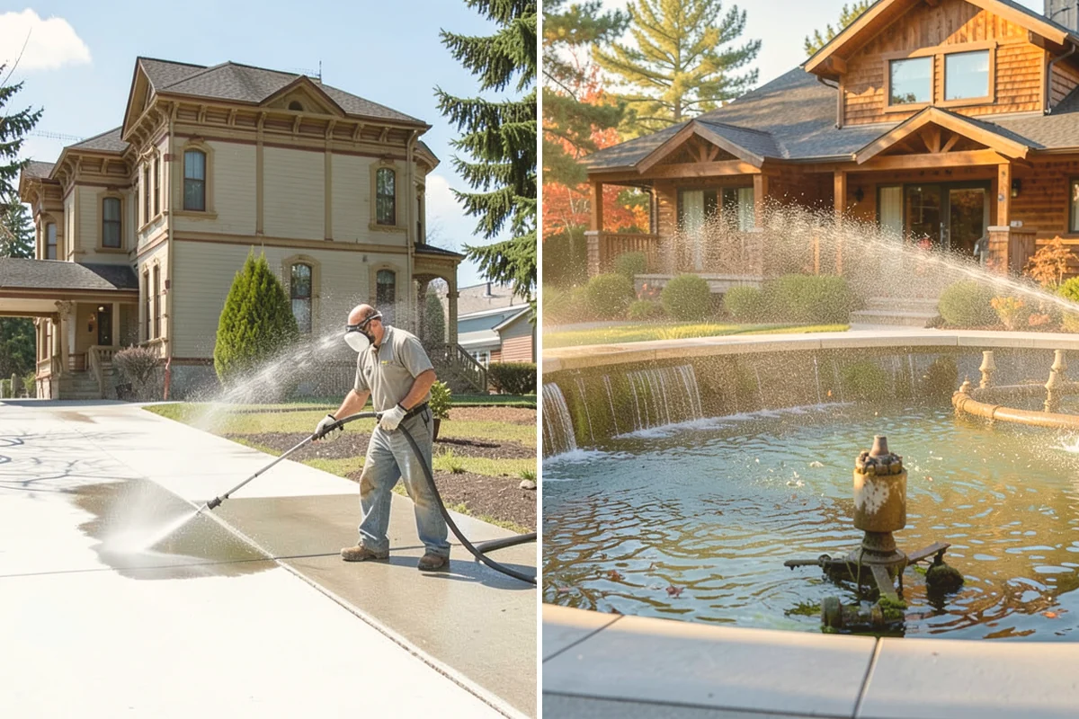 Concrete Patio Cleaning in Milton, King County, WA - Move furniture and clear the slab of debris