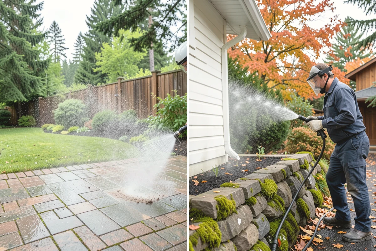Concrete Patio Cleaning in Monroe, Snohomish County, WA - Move furniture and clear the slab of debris