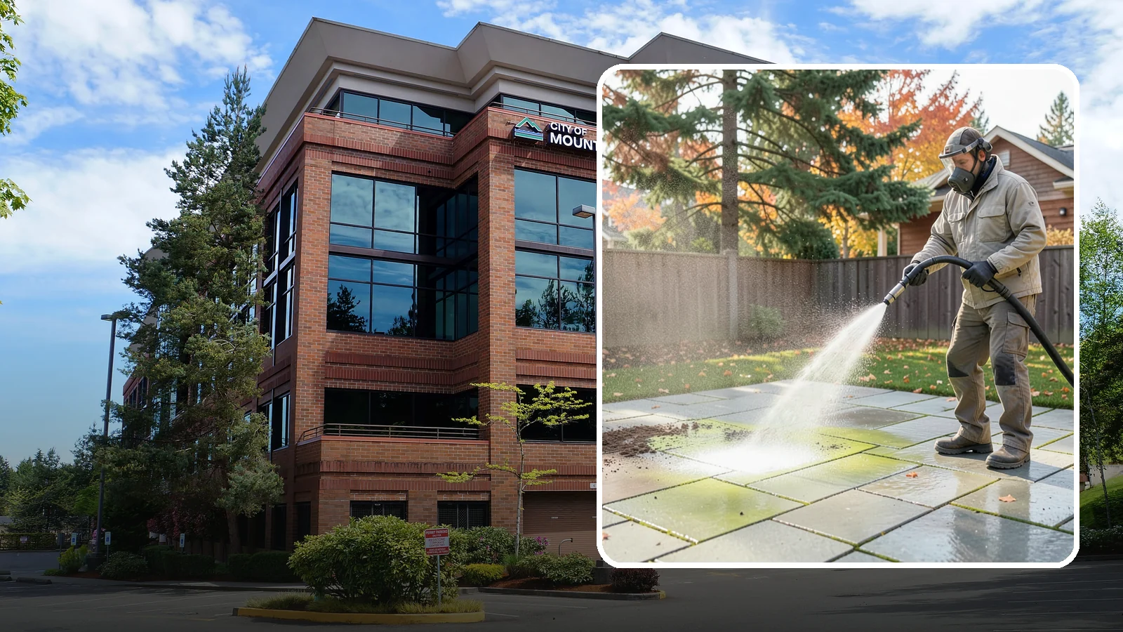 Concrete Patio Cleaning in Mountlake Terrace, Snohomish County, WA - Deep-clean concrete patios to lift the green algae haze that overcast Washington summers encourage.