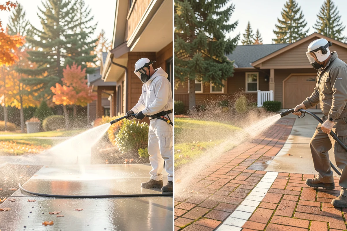 Concrete Patio Cleaning in Mountlake Terrace, Snohomish County, WA - Move furniture and clear the slab of debris