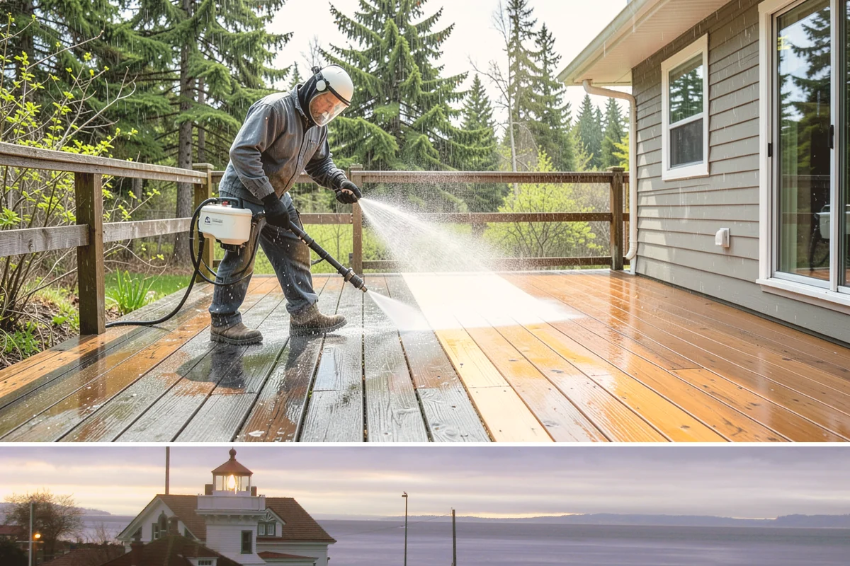 Concrete Patio Cleaning in Mukilteo, Snohomish County, WA - Clean concrete patios in late spring so they are ready for peak Northwest patio season.