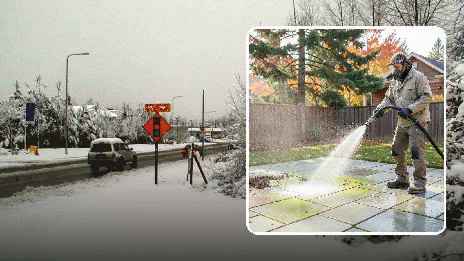 Concrete Patio Cleaning in Newcastle, King County, WA - Deep-clean concrete patios to lift the green algae haze that overcast Washington summers encourage.