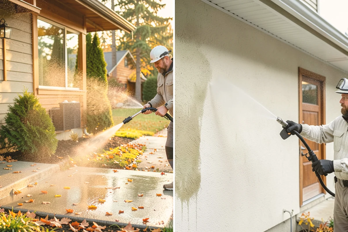 Concrete Patio Cleaning in Newcastle, King County, WA - Move furniture and clear the slab of debris