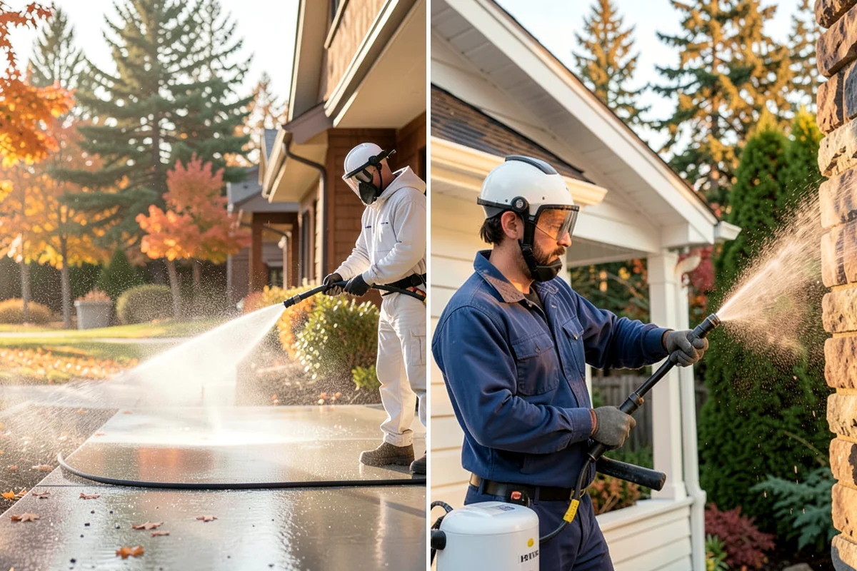 Concrete Patio Cleaning in Normandy Park, King County, WA - Move furniture and clear the slab of debris
