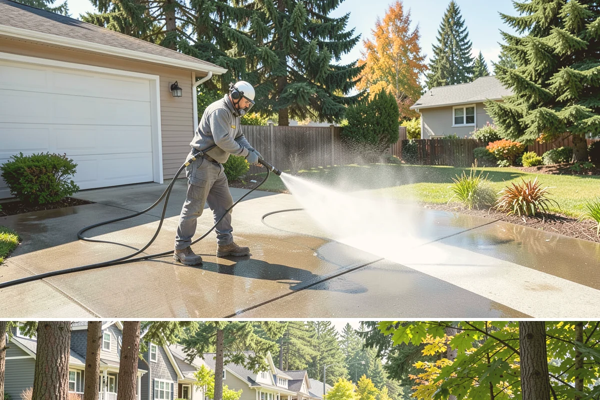 Concrete Patio Cleaning in Normandy Park, King County, WA - Clean concrete patios in late spring so they are ready for peak Northwest patio season.