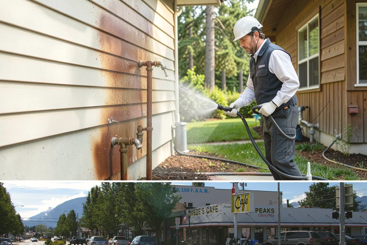 Concrete Patio Cleaning in North Bend, King County, WA - Clean concrete patios in late spring so they are ready for peak Northwest patio season.