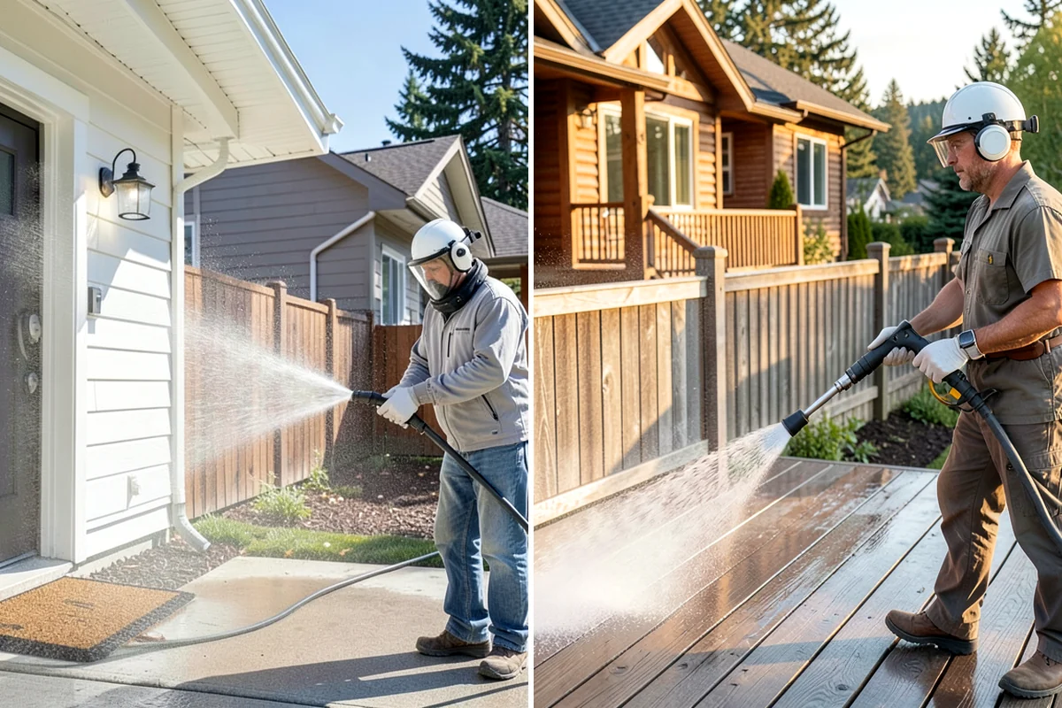 Concrete Patio Cleaning in Pacific, King County, WA - Move furniture and clear the slab of debris