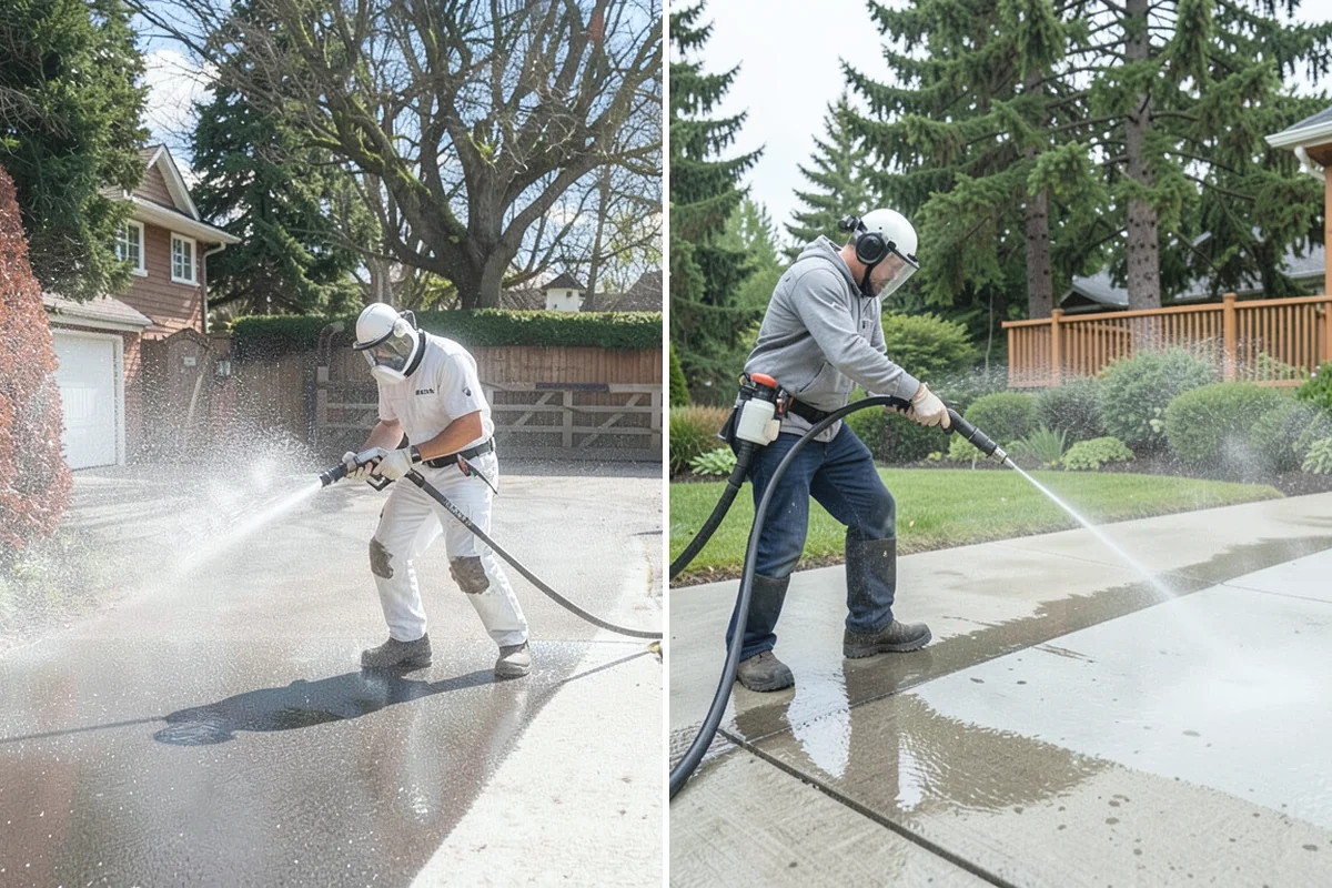 Concrete Patio Cleaning in Renton, King County, WA - Move furniture and clear the slab of debris