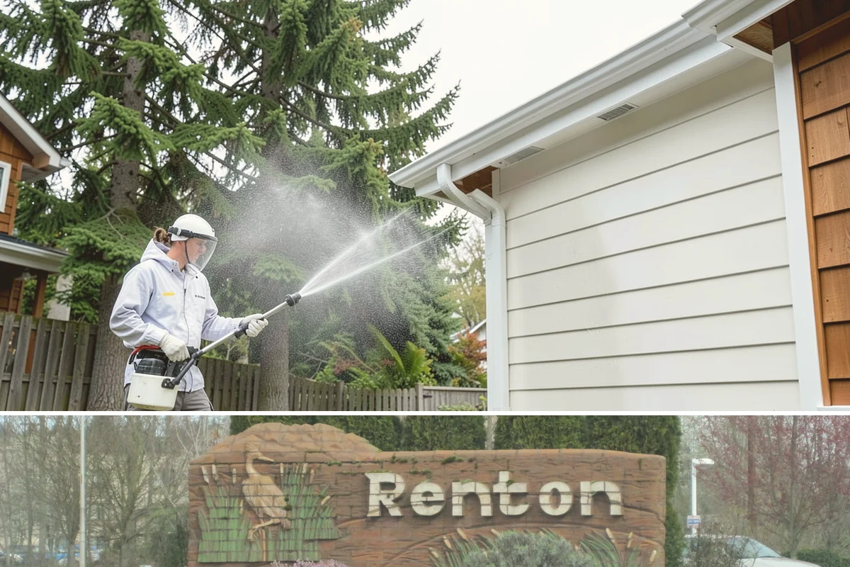 Concrete Patio Cleaning in Renton, King County, WA - Clean concrete patios in late spring so they are ready for peak Northwest patio season.