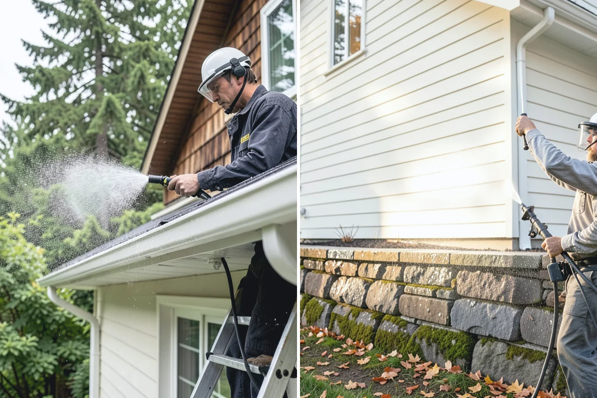 Concrete Patio Cleaning in Roy, Pierce County, WA - Move furniture and clear the slab of debris