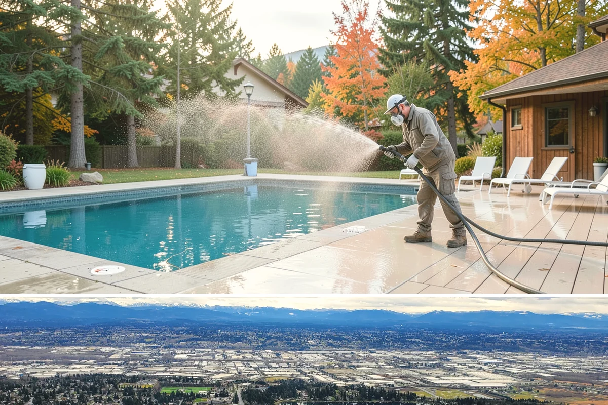 Concrete Patio Cleaning in SeaTac, King County, WA - Clean concrete patios in late spring so they are ready for peak Northwest patio season.