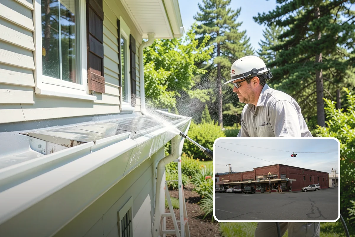 Concrete Patio Cleaning in Sedro-Woolley, Skagit County, WA - Erases the green algae haze from the whole slab