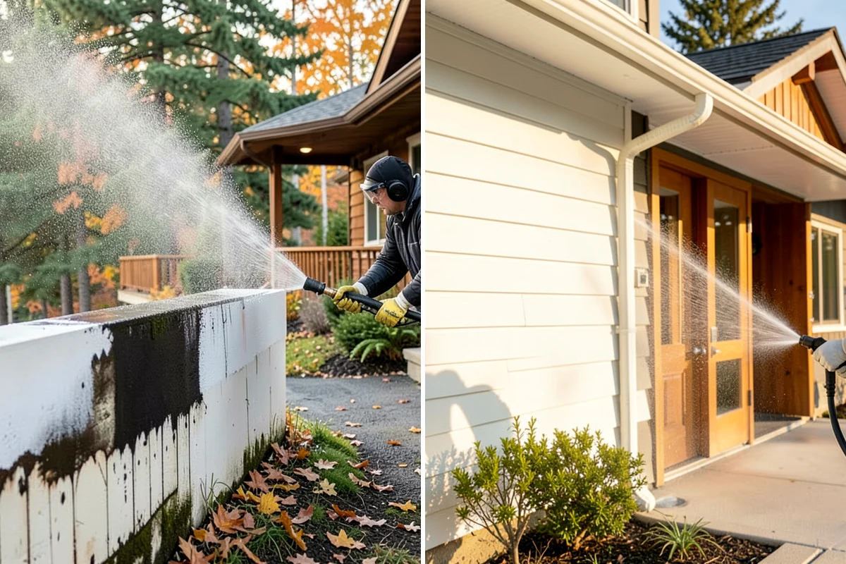 Concrete Patio Cleaning in Shoreline, King County, WA - Move furniture and clear the slab of debris