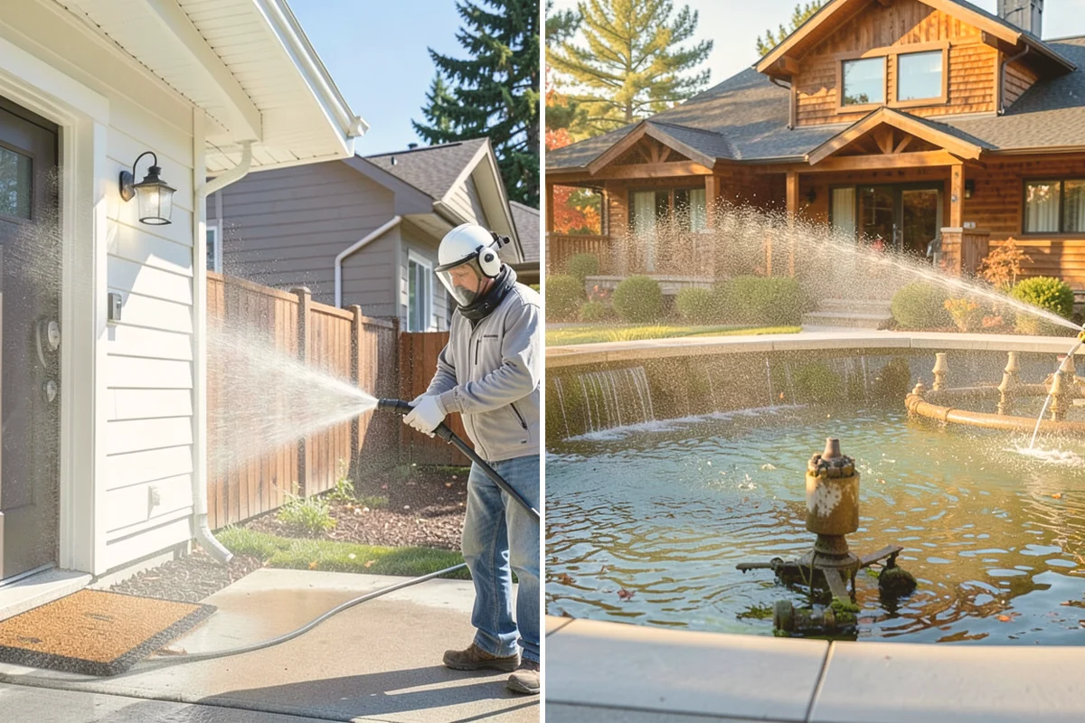 Concrete Patio Cleaning in Stanwood, Snohomish County, WA - Move furniture and clear the slab of debris