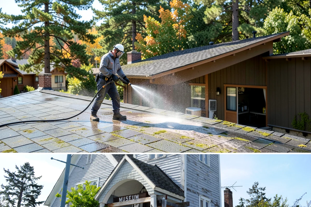 Concrete Patio Cleaning in Steilacoom, Pierce County, WA - Clean concrete patios in late spring so they are ready for peak Northwest patio season.