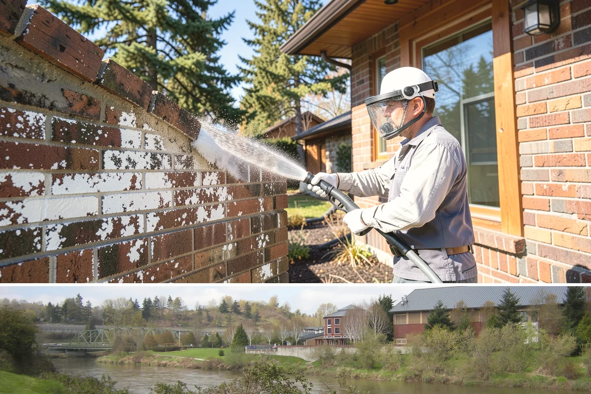 Concrete Patio Cleaning in Tukwila, King County, WA - Clean concrete patios in late spring so they are ready for peak Northwest patio season.