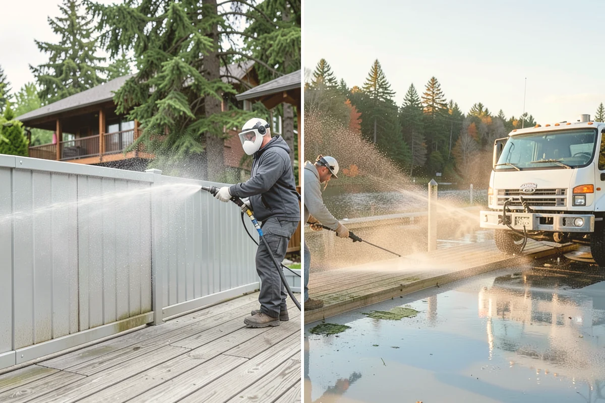 Concrete Restoration Cleaning in Algona, King County, WA - Evaluate the depth of growth and staining