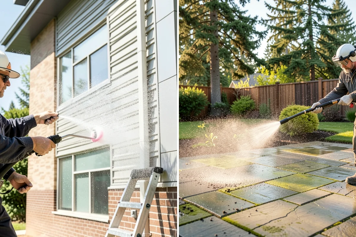 Concrete Restoration Cleaning in Arlington, Snohomish County, WA - Evaluate the depth of growth and staining