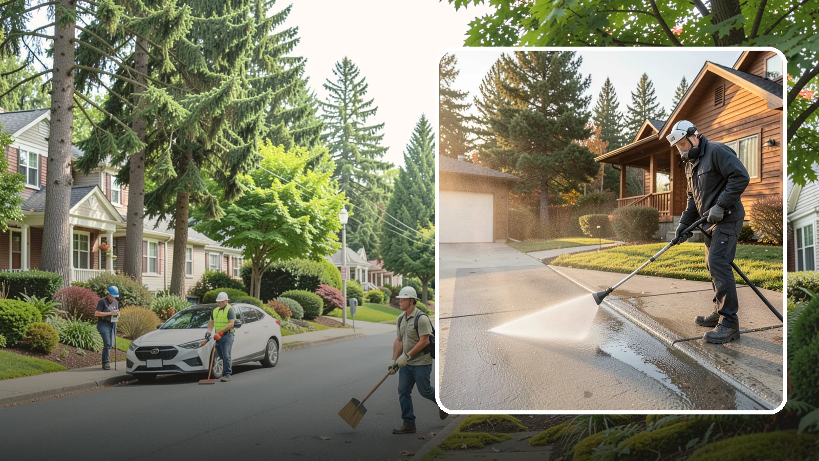 Concrete Restoration Cleaning in Beaux Arts Village, King County, WA - Deep-restore severely neglected concrete with combined treatment, cleaning, and brightening for a dramatic recovery.