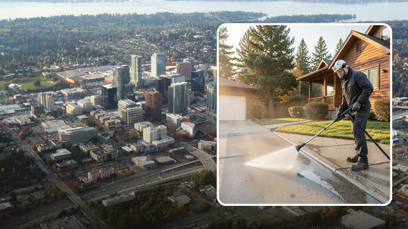 Concrete Restoration Cleaning in Bellevue, King County, WA - Deep-restore severely neglected concrete with combined treatment, cleaning, and brightening for a dramatic recovery.