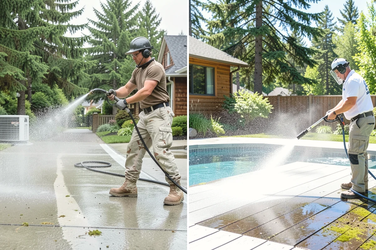 Concrete Restoration Cleaning in Black Diamond, King County, WA - Evaluate the depth of growth and staining