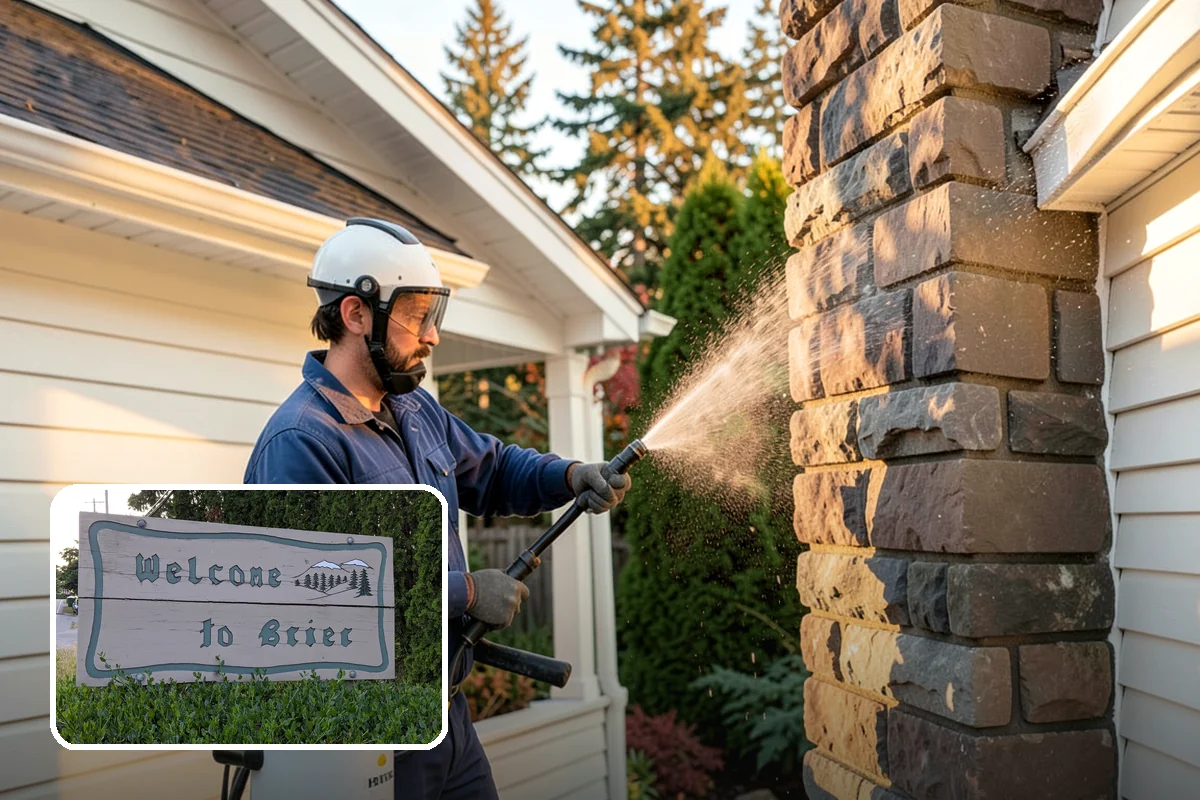 Concrete Restoration Cleaning in Brier, Snohomish County, WA - Reverses years of thick moss and black streak buildup