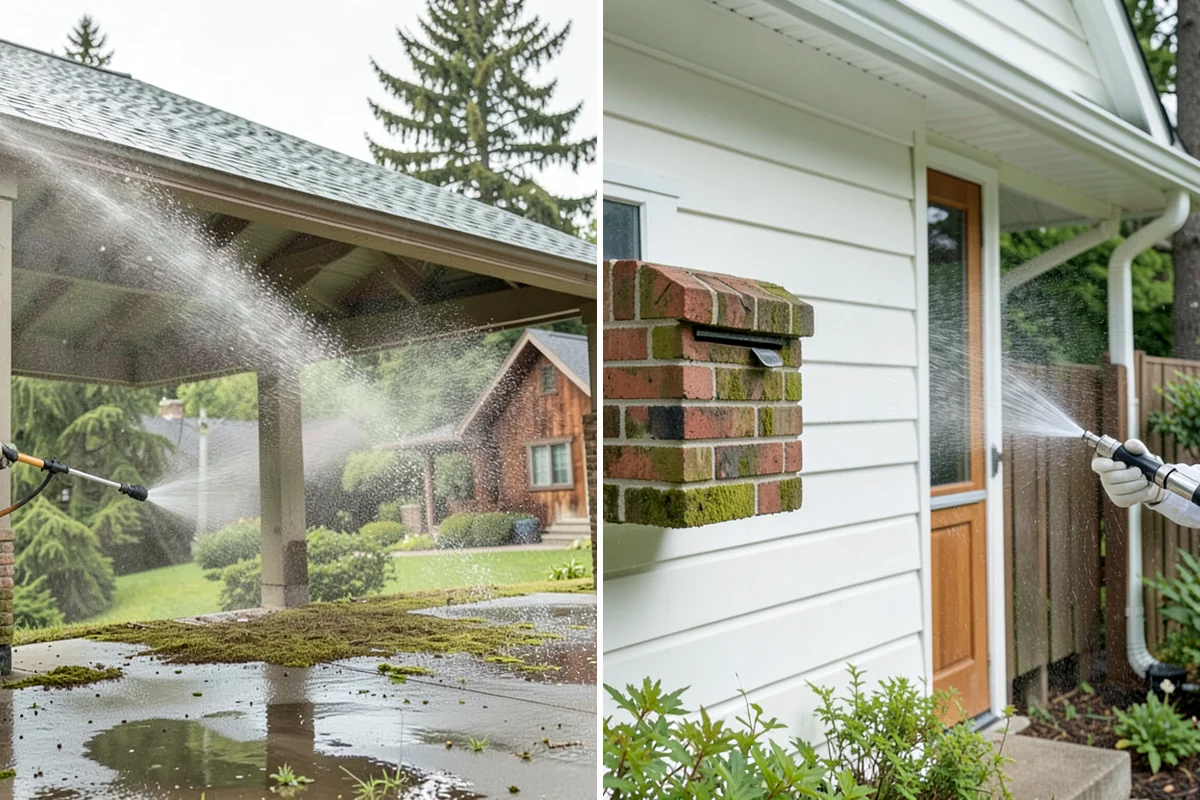 Concrete Restoration Cleaning in Clyde Hill, King County, WA - Evaluate the depth of growth and staining