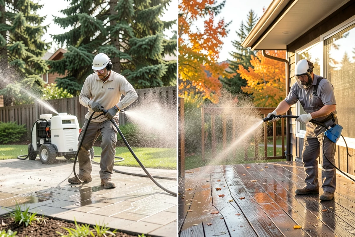 Concrete Restoration Cleaning in Concrete, Skagit County, WA - Evaluate the depth of growth and staining